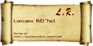 Luncanu Ráhel névjegykártya